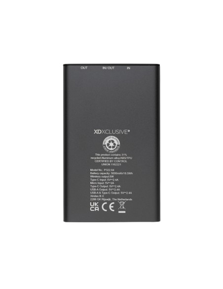 Powerbank wireless 5W da 5000 mAh in alluminio RCS Terra